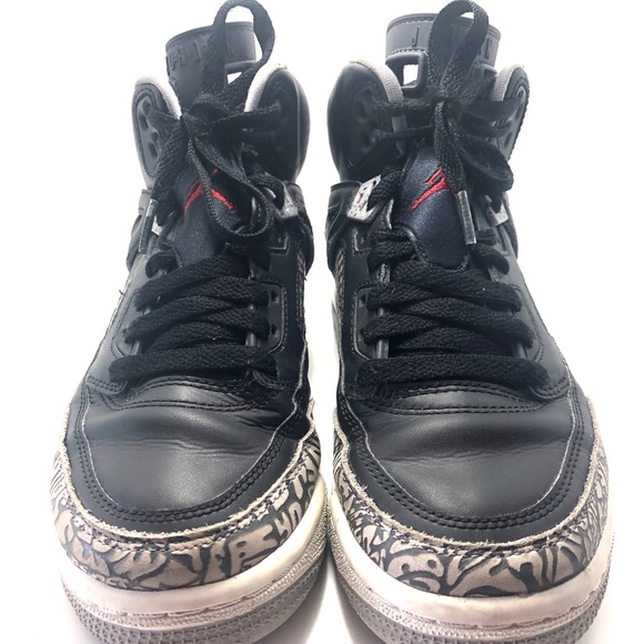 Jordan Spizike BG Black Varsity Red Cement Grey - Picture 1 of 6